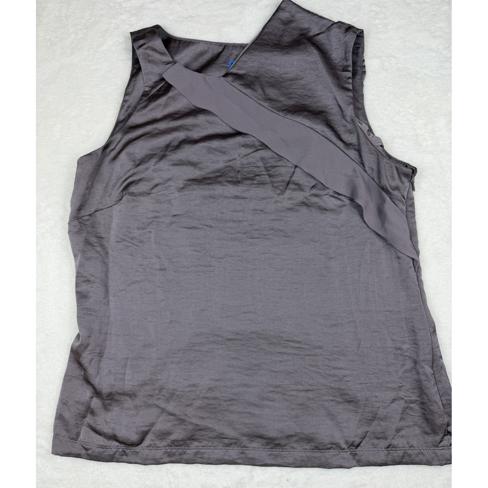 Simply Vera Vera Wang Womens Gray Asymmetric Sleeveless Blouse Size 12